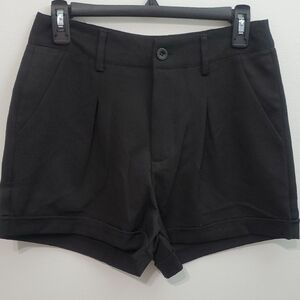 Black High Waist Tailored Shorts